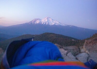 Snow-capped mountain peak under a clear sky